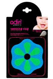    Adiri Petal Teething Ring, green-cyan