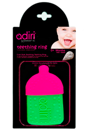    Adiri Bottle Teething Ring, magenta-green (. Magenta-green)