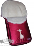 Детский меховой конверт Womar (Вомар) 90X45 см. красный