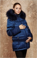 Куртка для беременных Дидилия Генуя (синий, енот)(идеальная длина изделия, экологичность материалов)