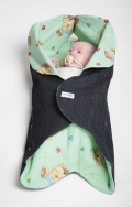 Конверт для новорожденного «Рамили» Denim Style Green (прорези для ремней)
